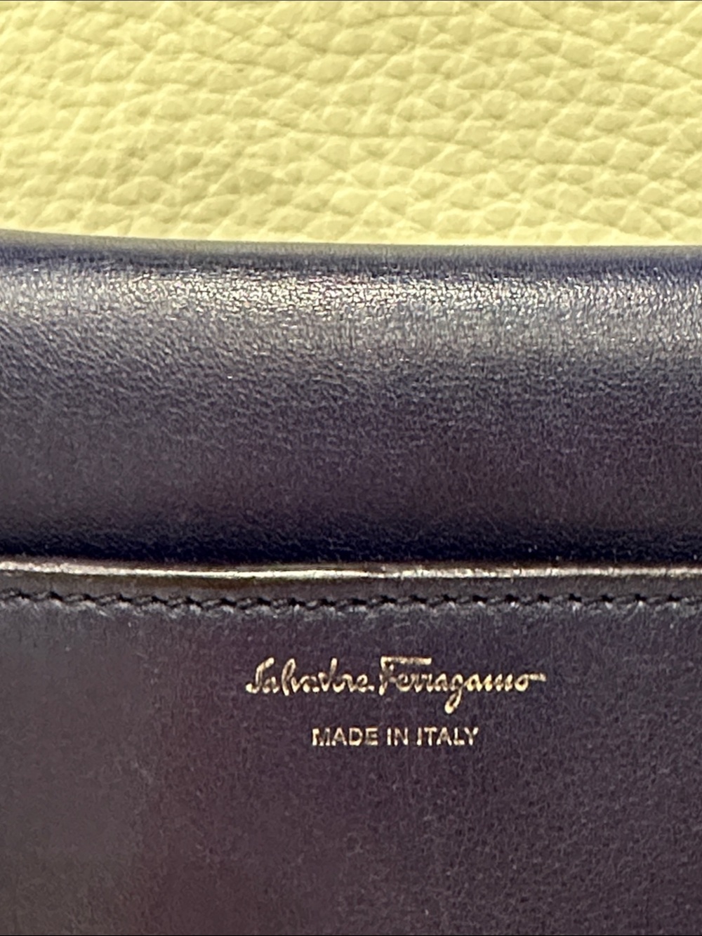 Salvatore Ferragamo Sofia Small Satchel in navy blue with gold-tone hardware. - Picture 3 of 11